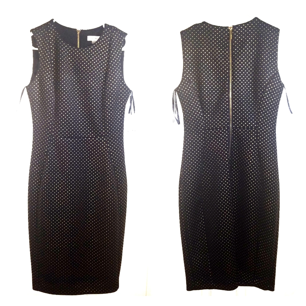 NWT Calvin Klein Black & Gold Dress